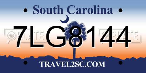 7LG8144 South Carolina License Plate