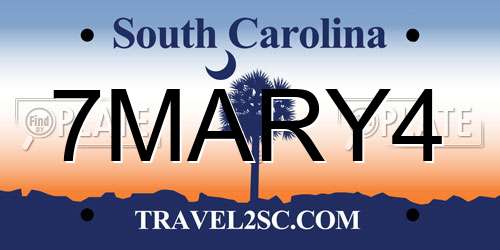 7MARY4 South Carolina License Plate