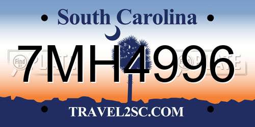 7MH4996 South Carolina License Plate