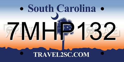 7MHP132 South Carolina License Plate