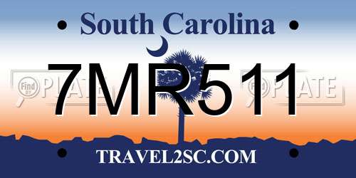 7MR511 South Carolina License Plate