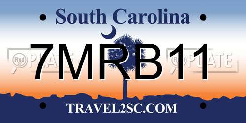7MRB11 South Carolina License Plate