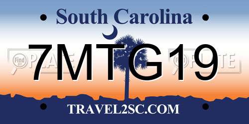 7MTG19 South Carolina License Plate
