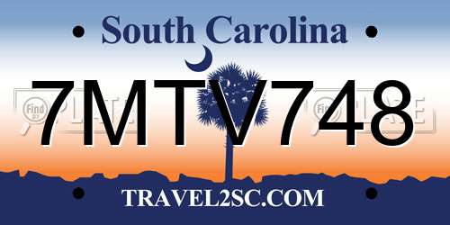 7MTV748 South Carolina License Plate
