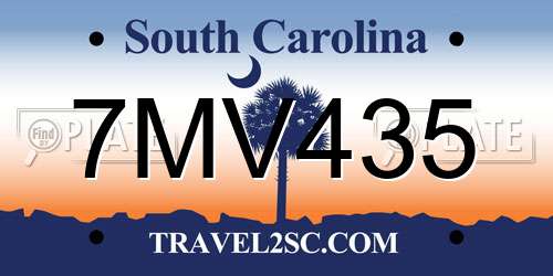 7MV435 South Carolina License Plate