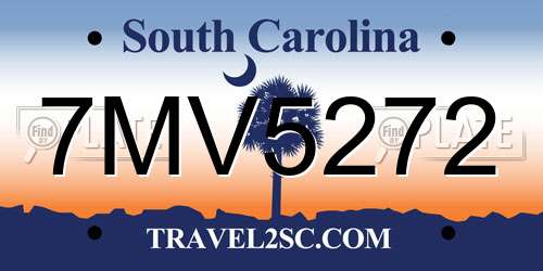 7MV5272 South Carolina License Plate
