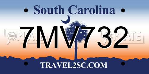 7MV732 South Carolina License Plate
