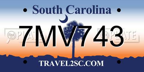 7MV743 South Carolina License Plate