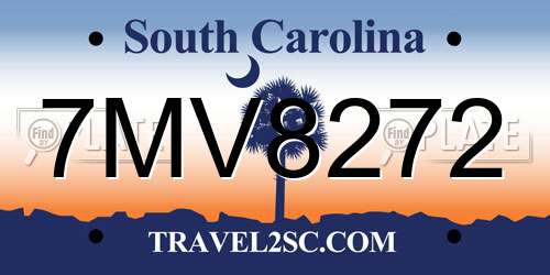 7MV8272 South Carolina License Plate