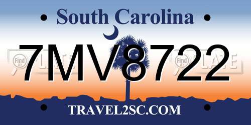 7MV8722 South Carolina License Plate