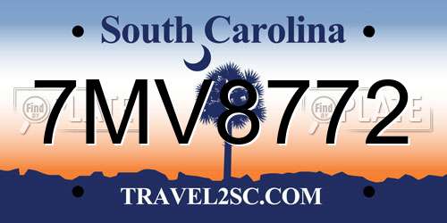 7MV8772 South Carolina License Plate