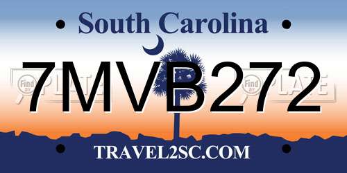 7MVB272 South Carolina License Plate