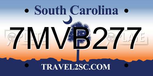 7MVB277 South Carolina License Plate