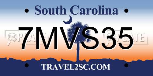 7MVS35 South Carolina License Plate