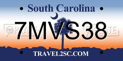 7MVS38 South Carolina License Plate