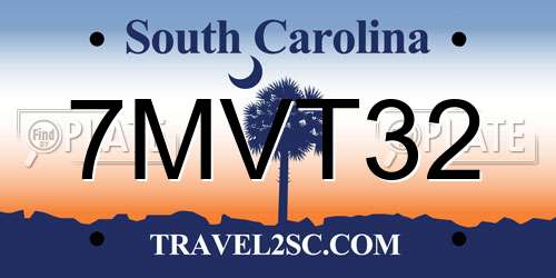 7MVT32 South Carolina License Plate
