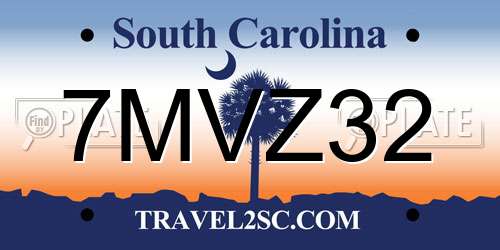 7MVZ32 South Carolina License Plate