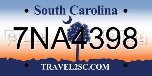 7NA4398 South Carolina License Plate