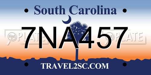 7NA457 South Carolina License Plate