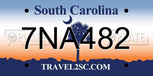 7NA482 South Carolina License Plate