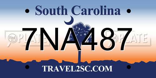 7NA487 South Carolina License Plate