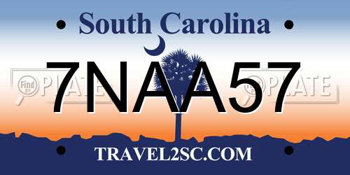 7NAA57 South Carolina License Plate