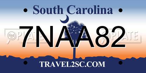 7NAA82 South Carolina License Plate