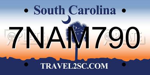 7NAM790 South Carolina License Plate