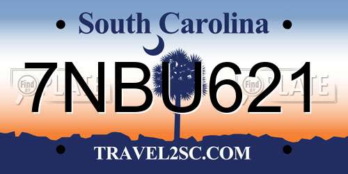 7NBU621 South Carolina License Plate