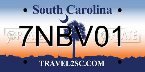 7NBV01 South Carolina License Plate
