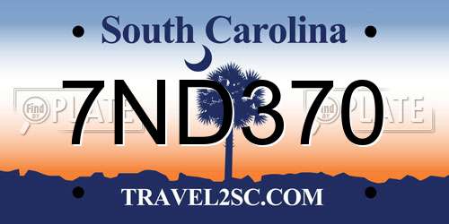 7ND370 South Carolina License Plate