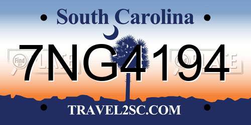 7NG4194 South Carolina License Plate