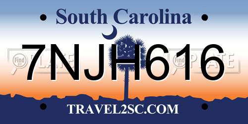 7NJH616 South Carolina License Plate