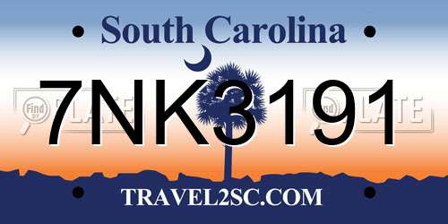 7NK3191 South Carolina License Plate