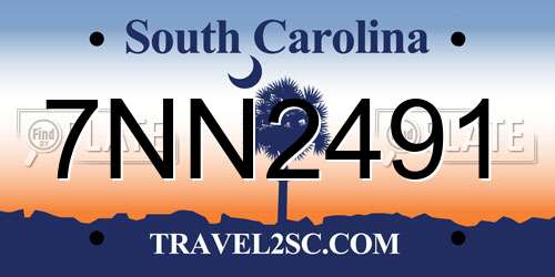 7NN2491 South Carolina License Plate