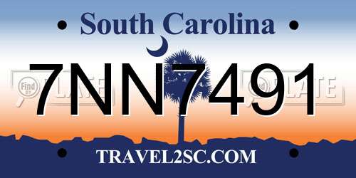 7NN7491 South Carolina License Plate