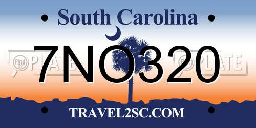 7NO320 South Carolina License Plate