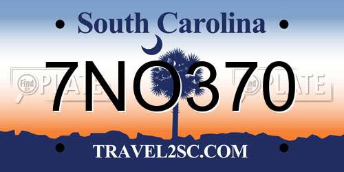 7NO370 South Carolina License Plate