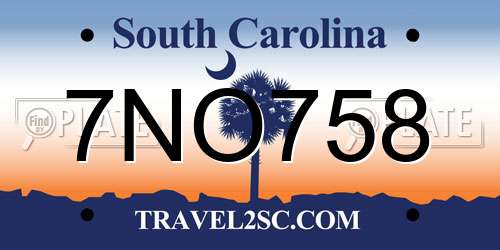 7NO758 South Carolina License Plate