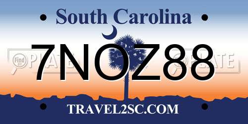 7NOZ88 South Carolina License Plate