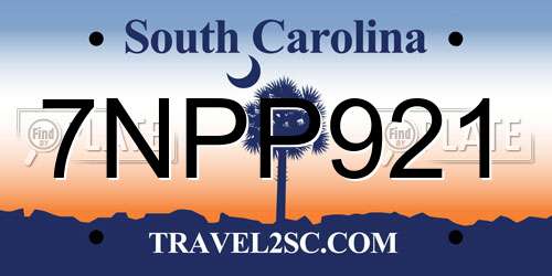 7NPP921 South Carolina License Plate