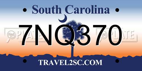 7NQ370 South Carolina License Plate