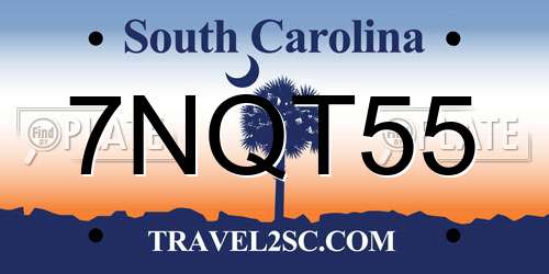 7NQT55 South Carolina License Plate