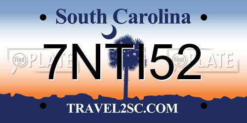 7NTI52 South Carolina License Plate