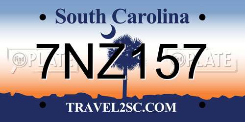 7NZ157 South Carolina License Plate