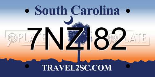 7NZI82 South Carolina License Plate