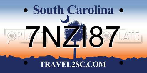 7NZI87 South Carolina License Plate