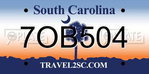 7OB504 South Carolina License Plate