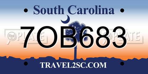 7OB683 South Carolina License Plate