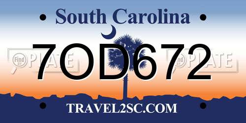 7OD672 South Carolina License Plate